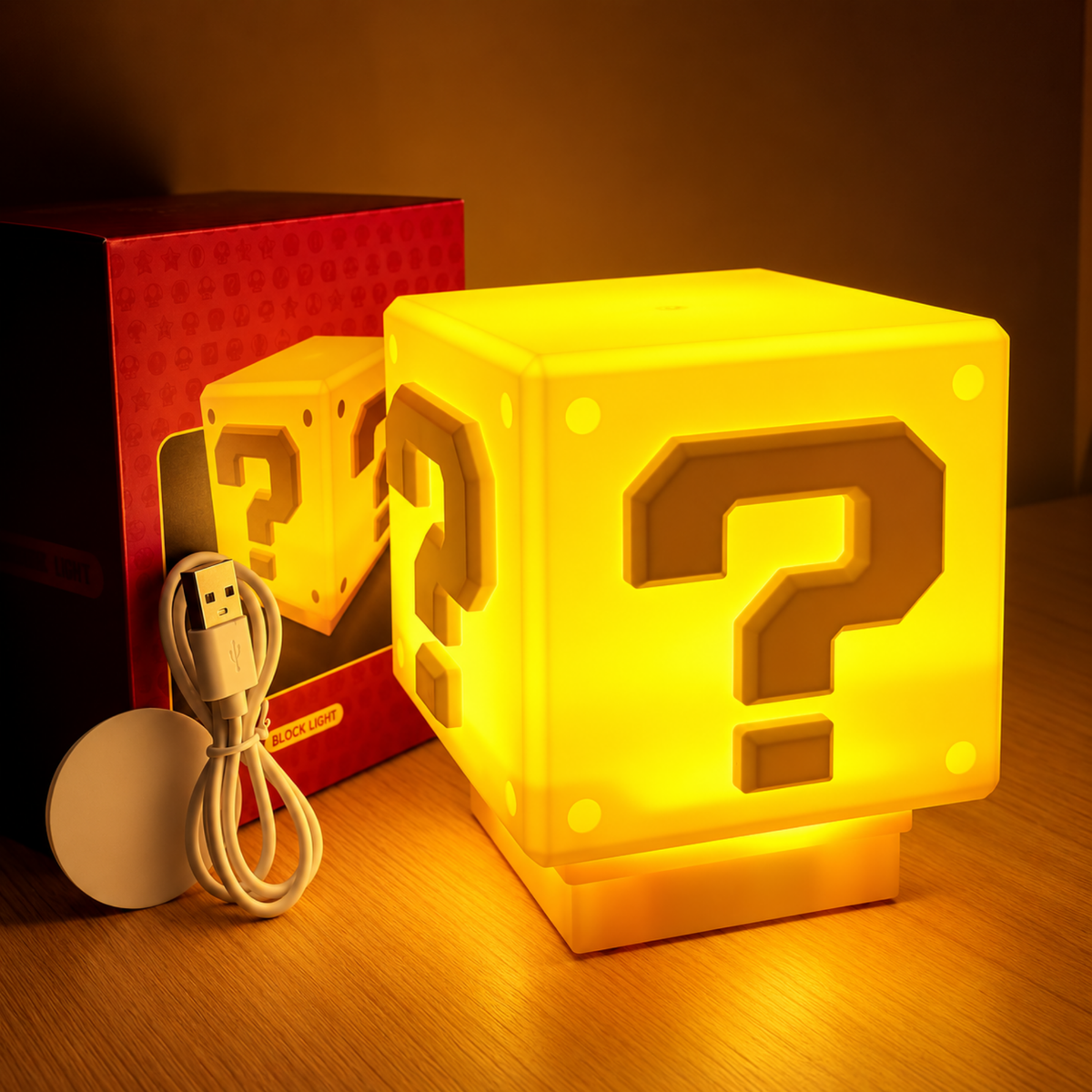 Game-Inspired Question Block Night Light
