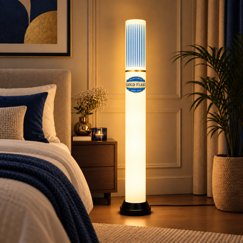 Gold Flake Blue Lamp