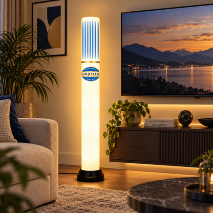 Gold Flake Blue Tube Lamp - 100 cm