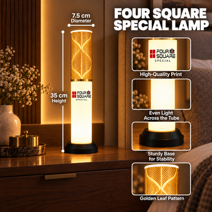 Four Square Special Golden Tube Lamp - 35 cm