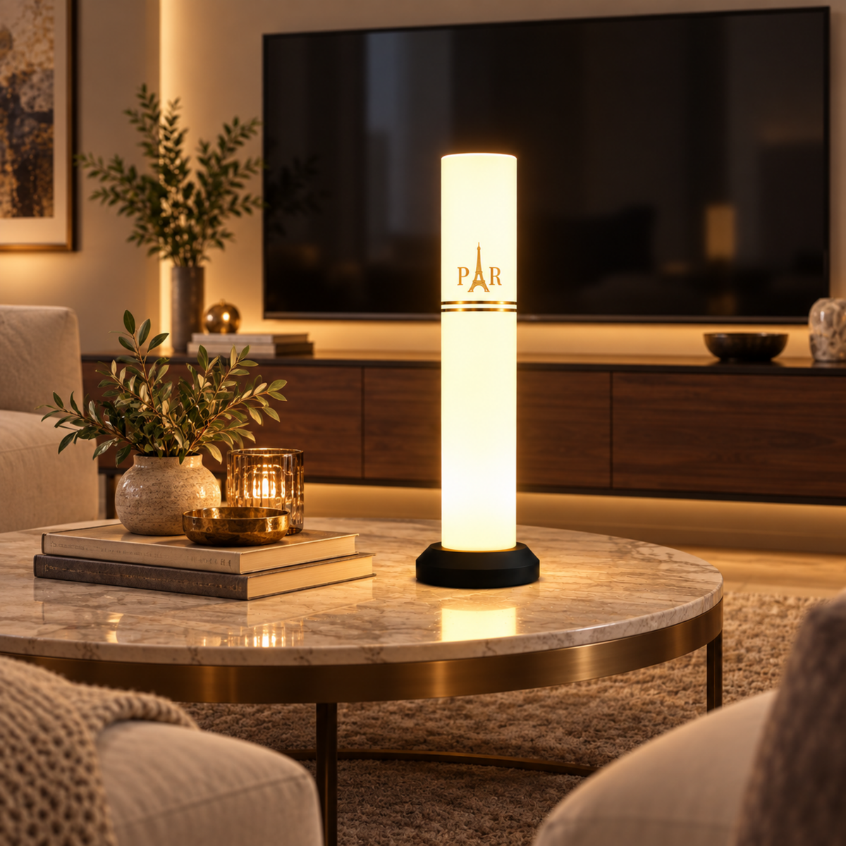 Paris Golden Tube Lamp - 35 cm