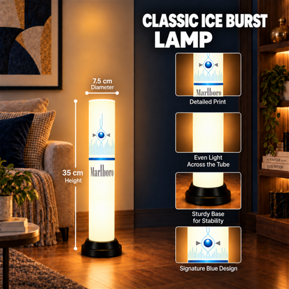 Classic ICE Burst Blue Tube Lamp - 35 cm