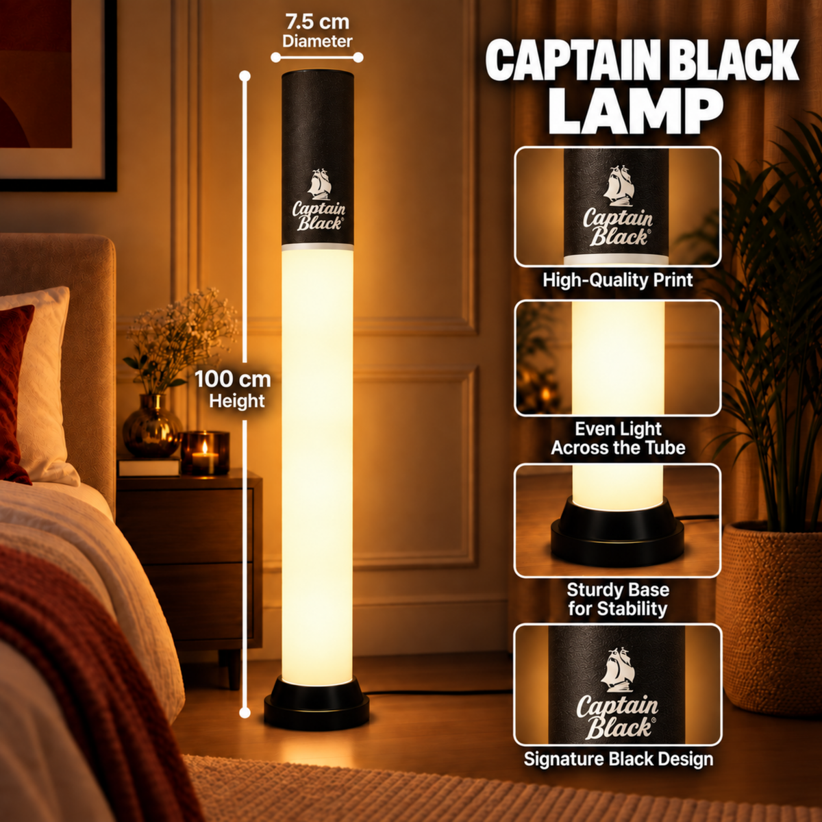 Captain Black Tube Lamp - 100 cm