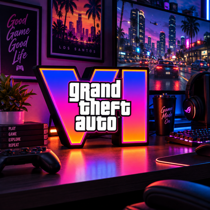 Grand Theft Auto VI Inspired LED Lamp