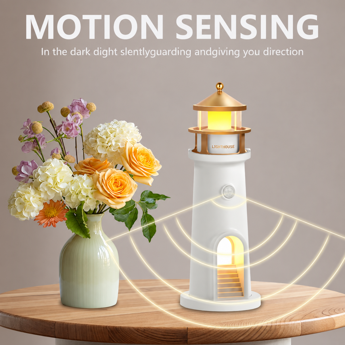 Moon Lighthouse Motion Sensor Night Lamp