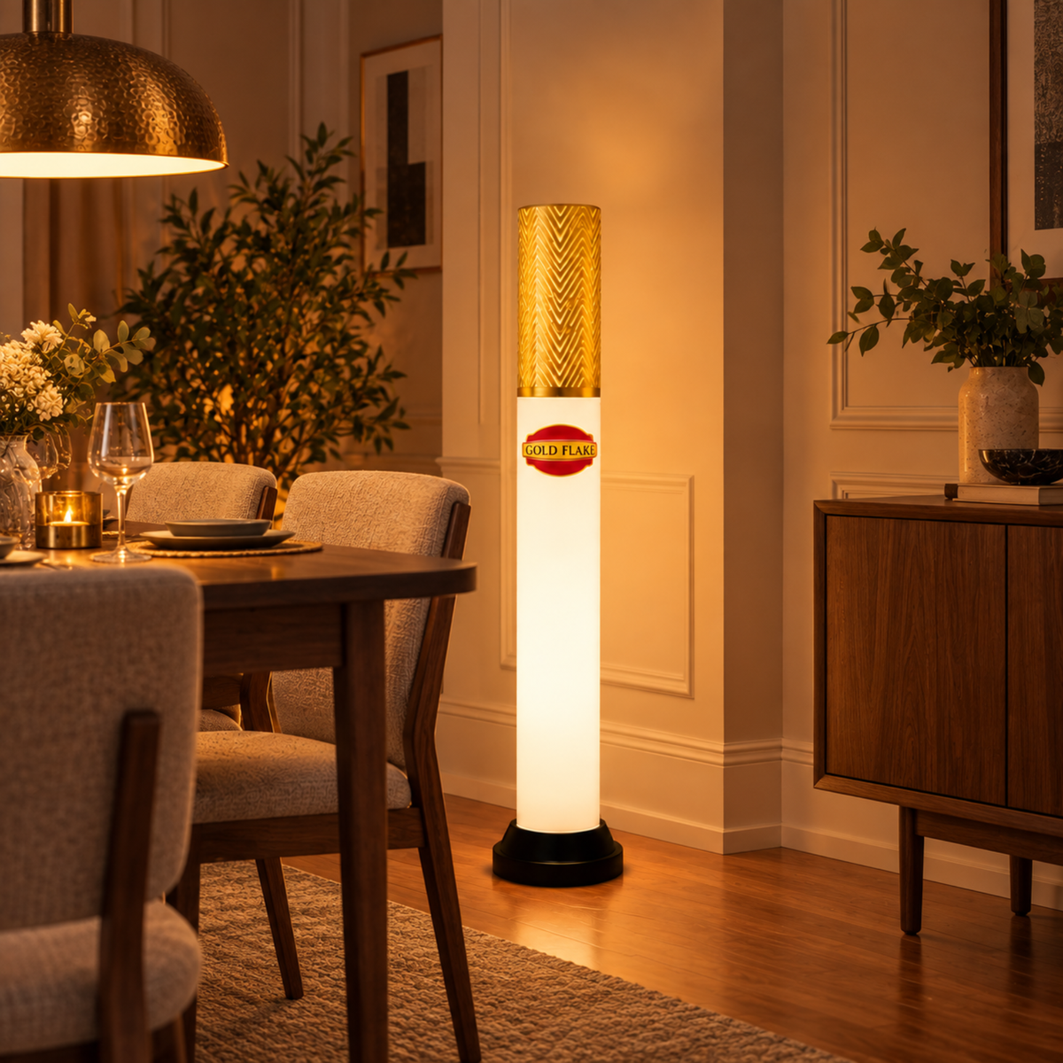 Gold Flake Golden Tube Lamp - 65 cm