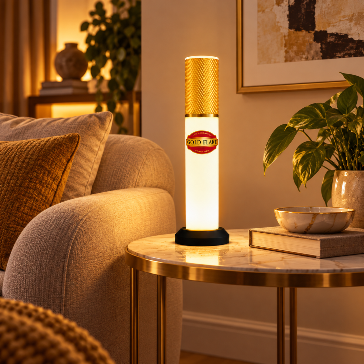 Gold Flake Golden Lamp
