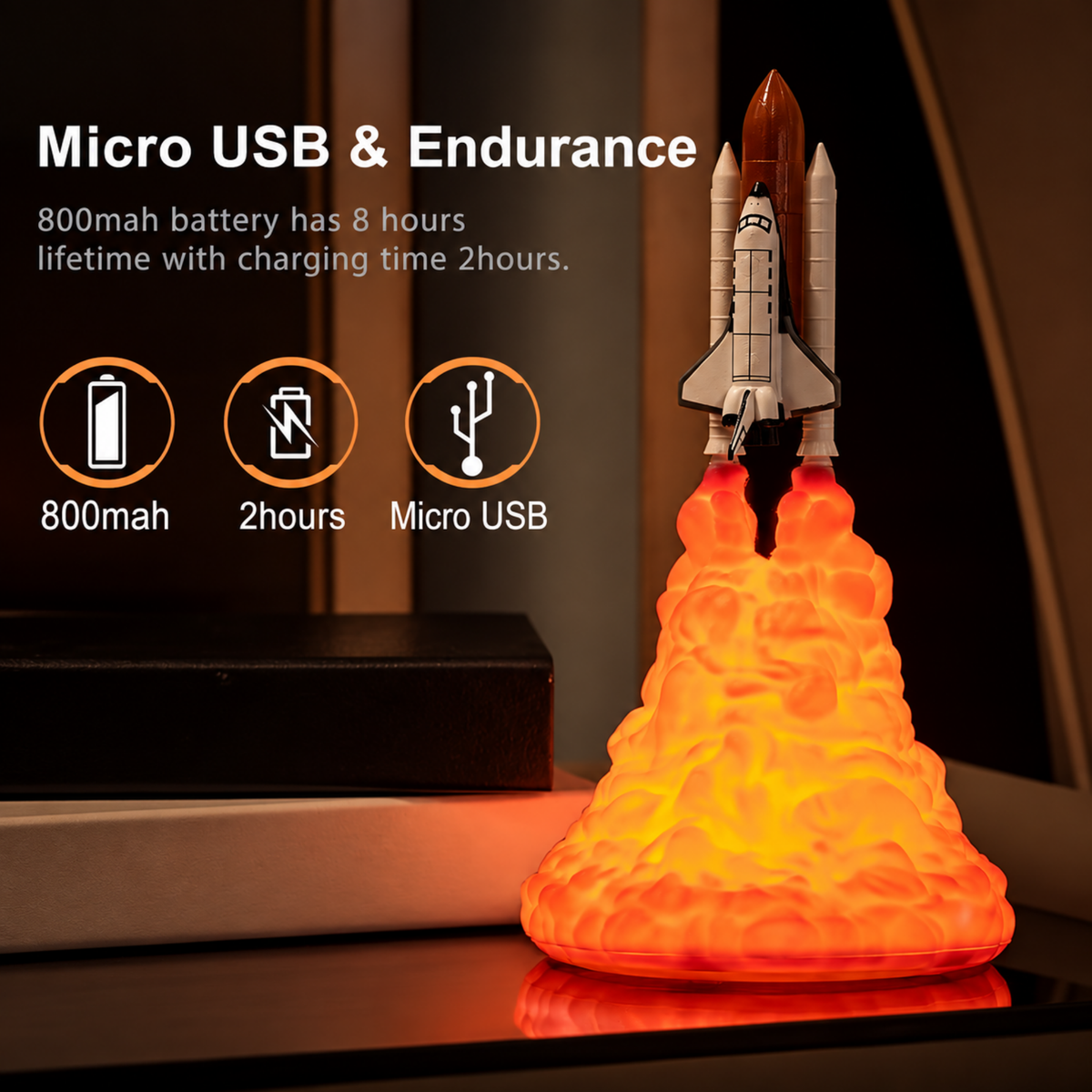 3D Printed Rocket Night Light