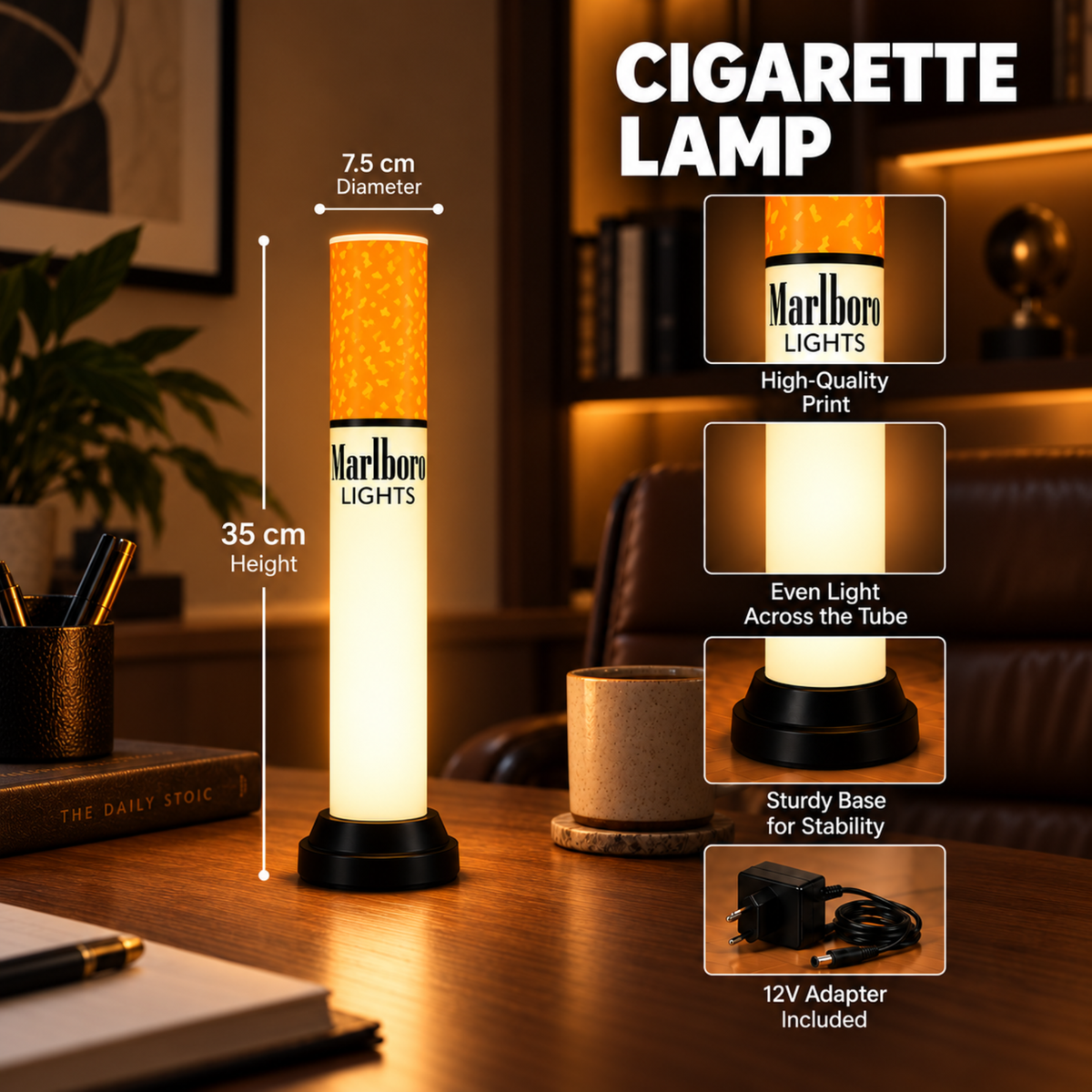 Vintage Retro Tube Lamp – 35 cm
