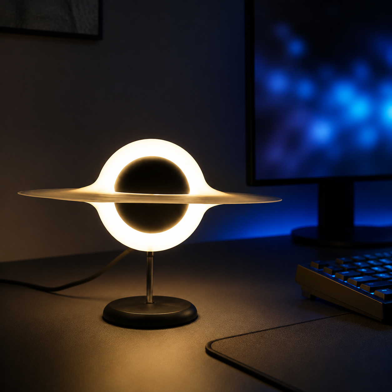 Cosmic Black Hole Illusion Night Light